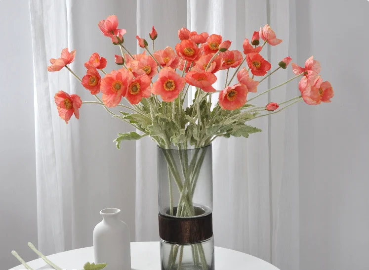 Bulk Sale Multiple Colors Silk Poppies Artificial Flowers Poppy For