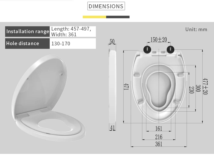 American Style Elongated 19 Inch V Shape Family Toilet Seats With All