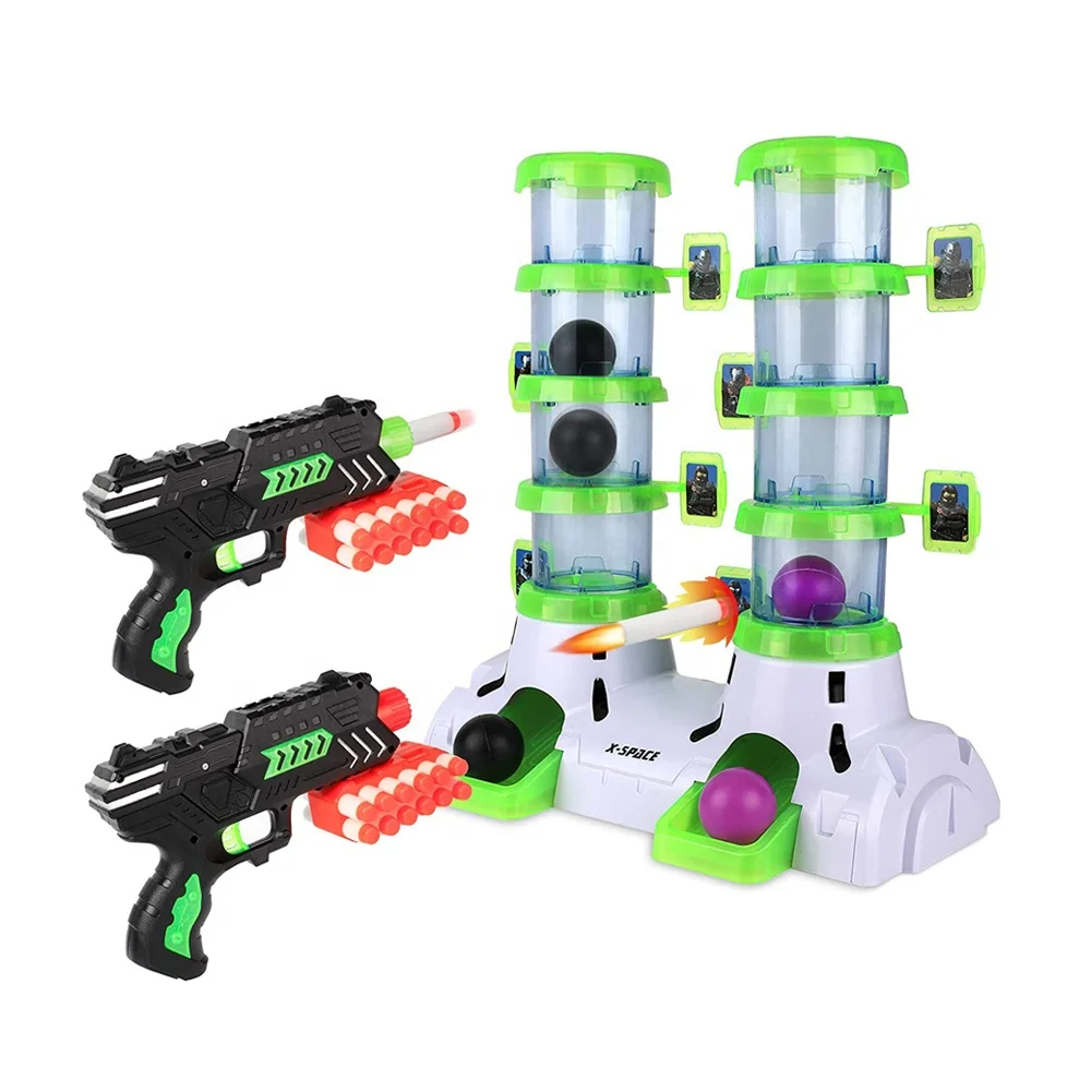 Hotsale Shooting Double Barrels Targets Games With 2 Foam Dart Toy Gun Glow In The Dark Shoot Game Competition Kit For Child Kid Buy Glow In The Dark Shooting Shooting Games Toy Gun