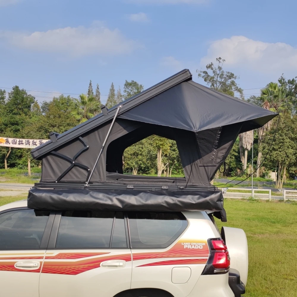 Outdoor Storage 2-3 Person Hard Shell Roof Top Tent with 420D Oxford Fabric and X Hinge Design