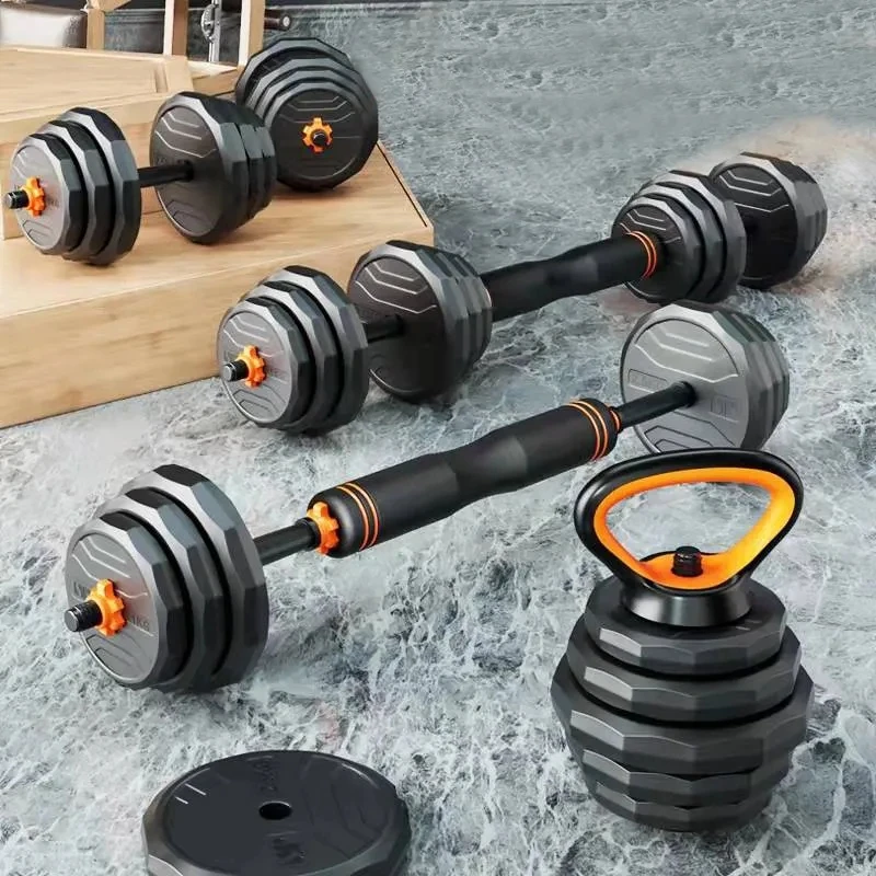 6 In 1 50kg Fitness Equipment Cast Iron Dumbbells Gym Weights Adjustable Dumbbell And Barbell Set supplier