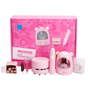 Electric Stationery Set Custom Logo Accompanying Gift Three-Piece Set Pencil Sharpener Eraser Vacuum Cleaner