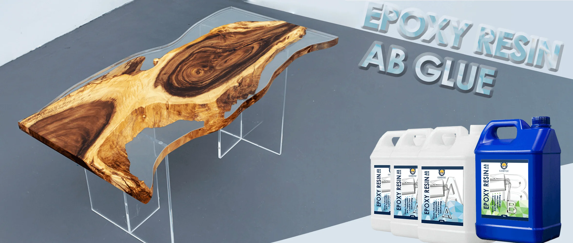 Gorvia Epoxy Resin Ab Glue Crystal Clear High Strength Epoxy Resin Glue