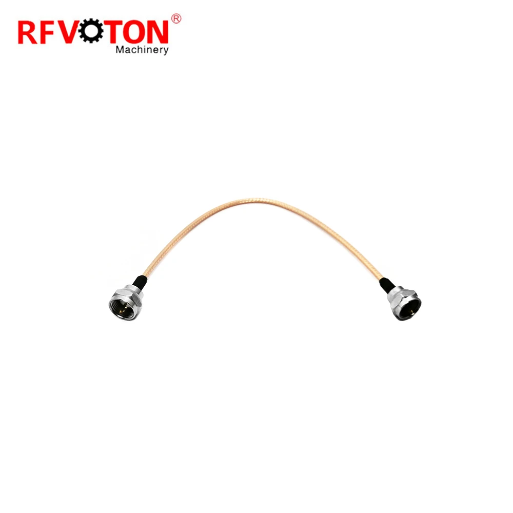 Factory price F Male Plug to F Male Plug with RG 179 RG179 RF Pigtail Jumper extension Cable assembly