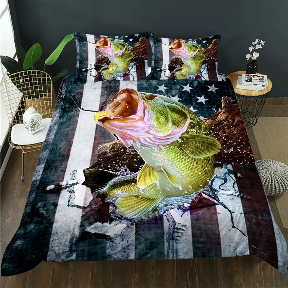 3D fishing queen farmhouse Parker bedding