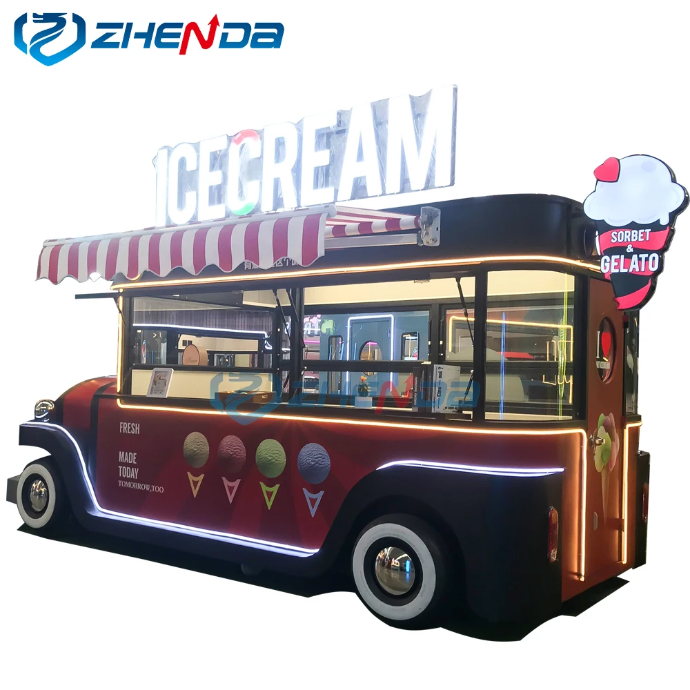 Popsicle Ice Cream Vending Carts Hot Dog Food Trailer Truck  Australia Standard Outdoor Mobile Fast Food Carts Kiosk for Sale