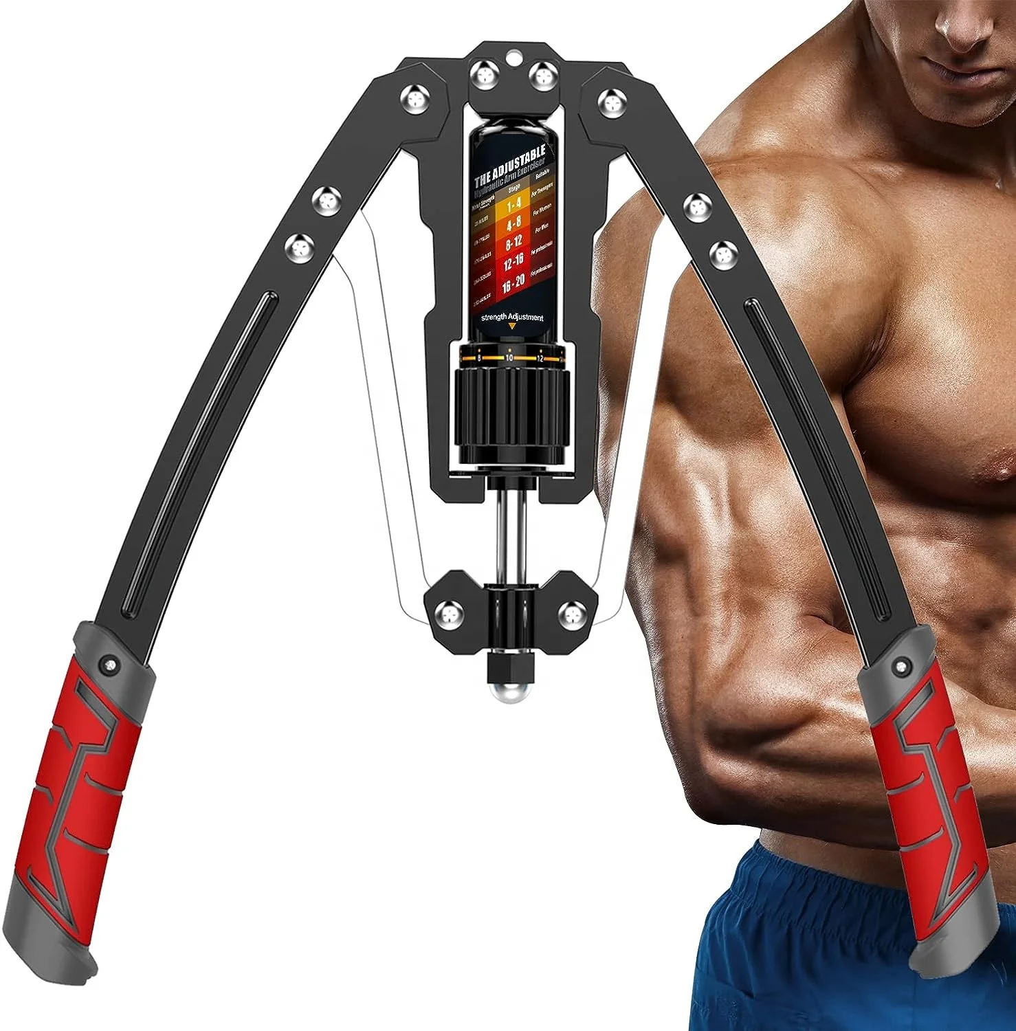 L0096 Chest Expander Muscle Training Fitness Equipment Adjustable 22-440lbs Hand Strengthen Hydraulic Power Twister Arm Exerciser