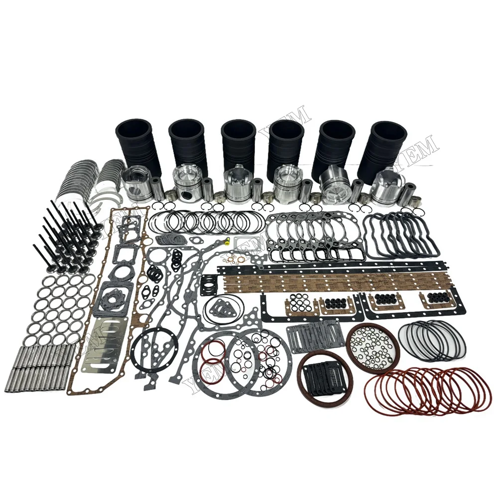 Overhaul Kit With Valves Engine Bearings Cylinder Liner Piston Rings Full Gasket Kit Fit for Mitsubishi S6A3 Engine
