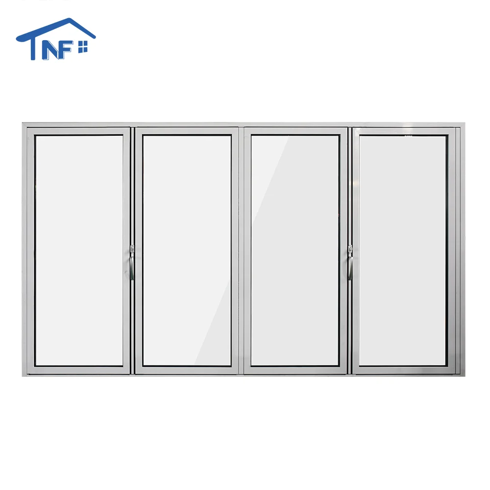 NFRC Patio Soundproof Bifold Doors Foldable Door Tempered Glass Aluminum Sliding Folding Doors