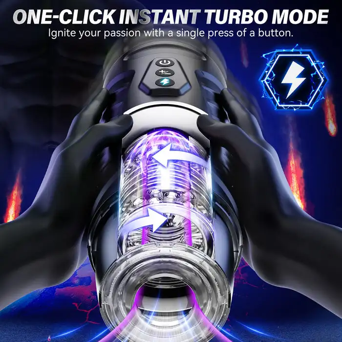 BLACK KNIGHT Automatic Thrusting Rotating Male Masturbator Cup 3D Realistic Textured Electric Pocket Pussy Man Stroker Machines