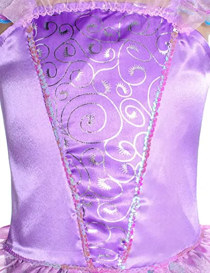 Little Girls Mermaid Costume Princess Dress up for Birthday with Accessories Crown Wand for 3-10 Years