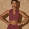 Chaleco de yoga rojo óxido