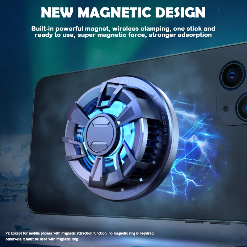 Ventilateur Refroidisseur Magnétique Pour Tablette/téléphone - Avec Affichage Température LED, Technologie Semi-conducteur, Refroidissement Rapide