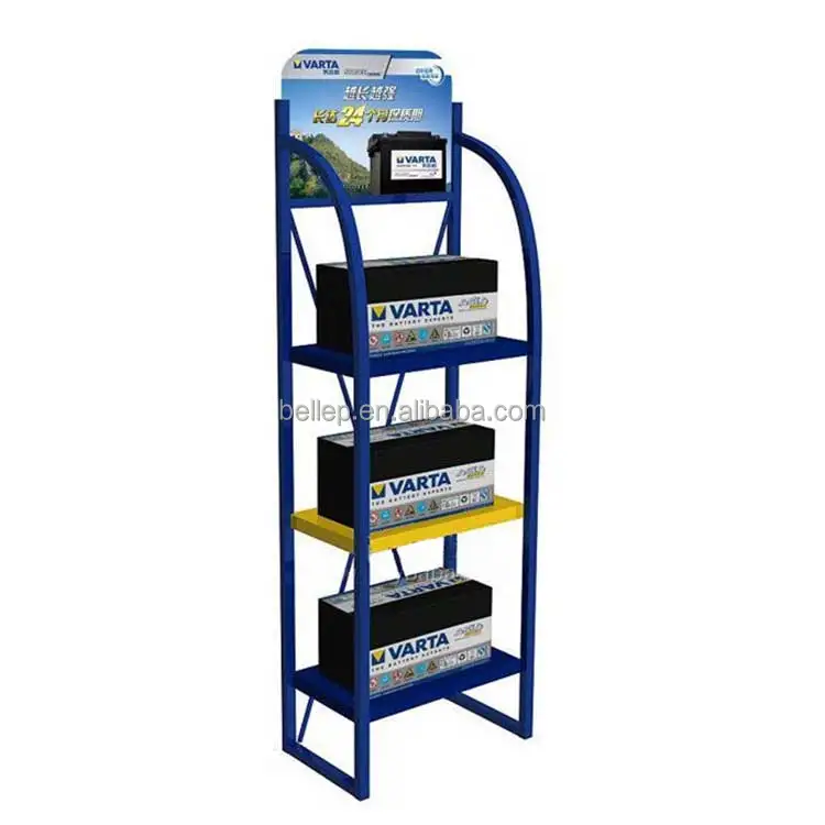 Metal Display Rack - Floor Standing Car Battery Stand