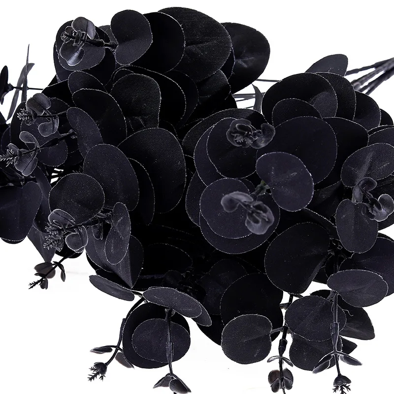 Tinsow 26 steli di eucalipto artificiale nero, fiori di eucalipto finti fiori di eucalipto realistici al tatto, decorazione per la casa (26, nero