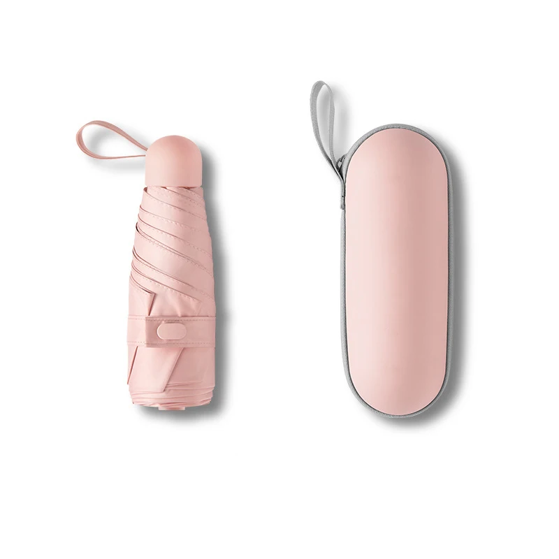 New Arrived Capsule EVA case Easy Carry Folding Three Folding Umbrella