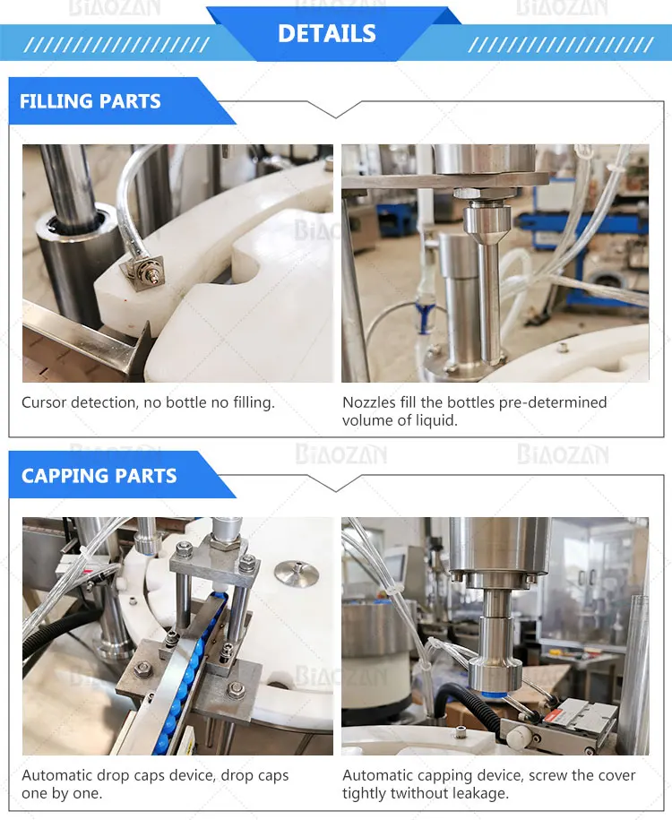 Alibaba Gold Supplier 20Ml Automatic E Liquid Bottle Tincture Filling Capping Machine