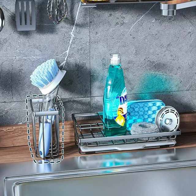 Kitchen Sponge Holder Dish Brush Organizer Stainless Steel
