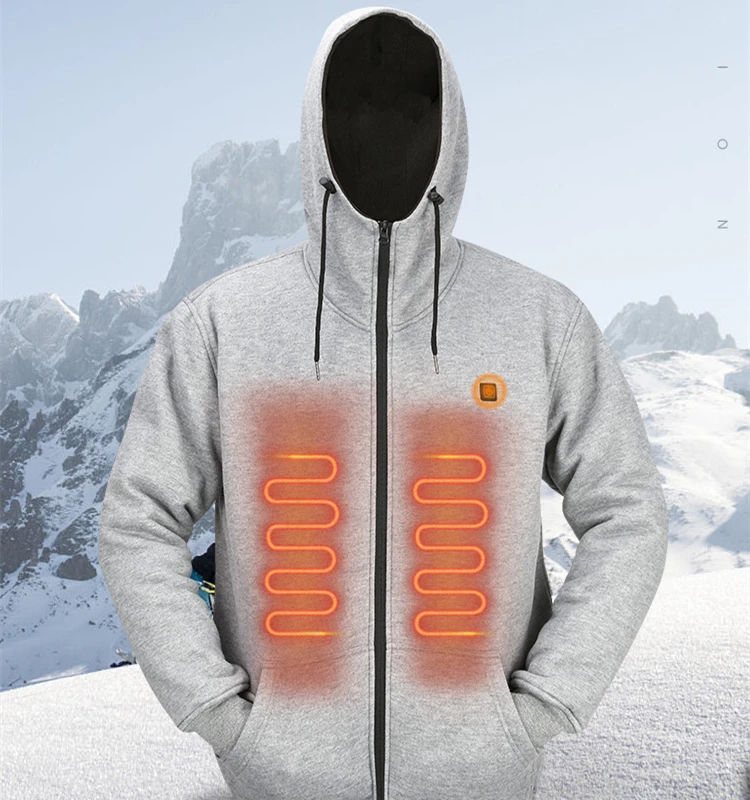 Heated Hoodie With Battery Pack 7.4v 10000mah Rechargeable Hooded ...