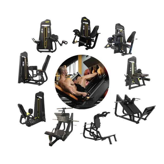 Popular Professional  Leg Press Machine Hack Squat Gym Equipment Leg Curl  and Hip Abductor Full Fitness Sets for Gym Use