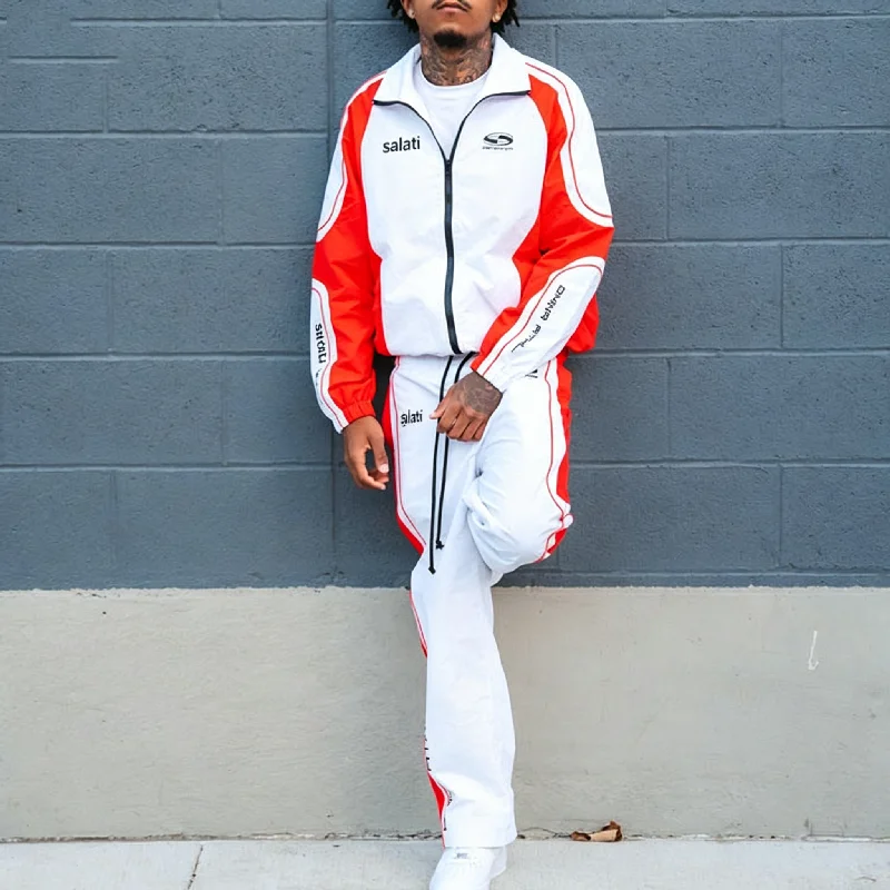 Custom Windbreaker Nylon Jacket Joggers Pant Set Color Blocked Lightweight Jogging Track Suit Men High Quality Acid Washed gallery 4