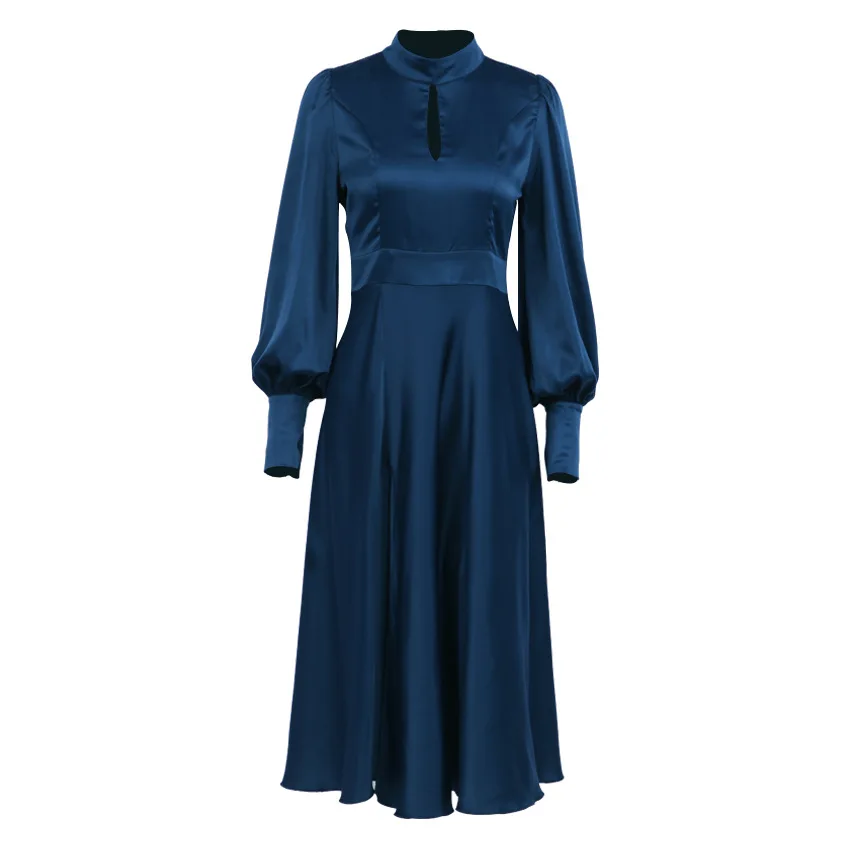 bolthouse farms yogurt dressing blue cheese Klein Blue Satin Puff Sleeve Gown S – OMNIA main image 0
