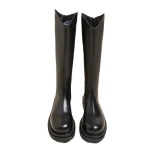 Classic Popular Height-Increasing Boots Petite Women Winter Thick-Soled EVA Midsole Rubber Outsole Fleece-Lined Knee-High Button