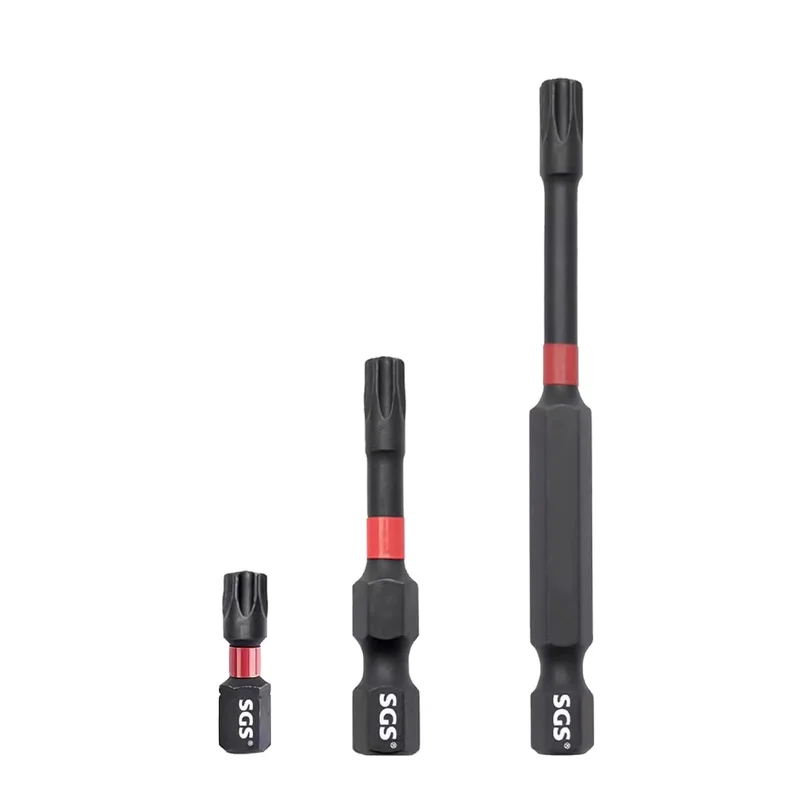 MOYOTEC Industrial Grade Single Head Square Impact Bits 25mm-100mm Steel Handle Strong Magnetic Blac