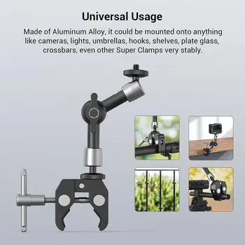 For SMALLRIG KBUM2730 5.8 Inches Adjustable Magic Arm Super Clamp 1/4\" 3/8\" Thread for LCD Monitors/LED Lights Camera product image