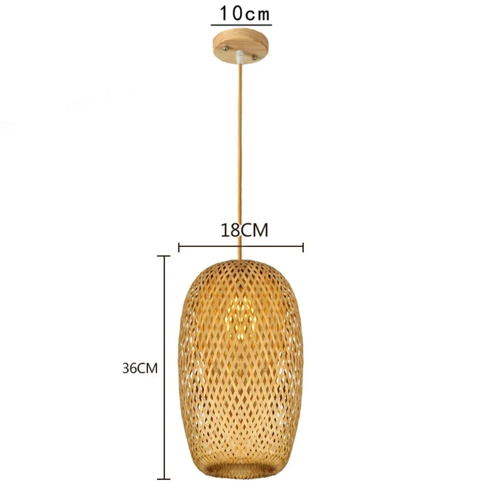 Bamboo Chandelier Lighting Led Bedroom Ceiling Lights Wicker Lamp ...