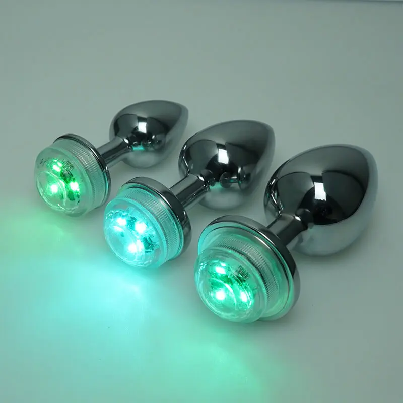 Wasserdichter Ferngesteuerter LED-Analplug aus Edelstahl mit  Farbwechsel-Beleuchtung Analperlen Sexspielzeug fr Analspiele