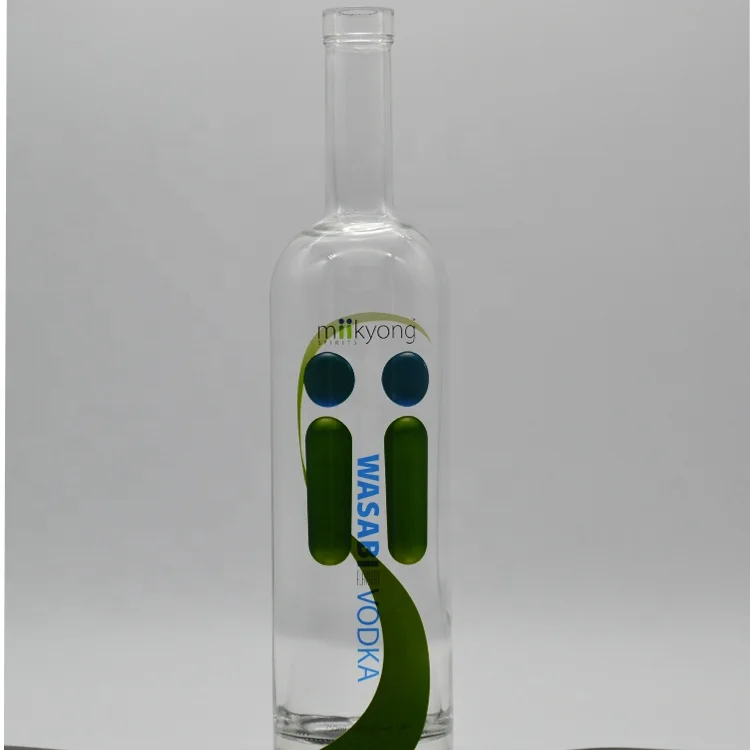 factory wholesale black printing empty glass bottles 16oz 10oz 700ml 500ml whisky vodka spirits bottle olive oil