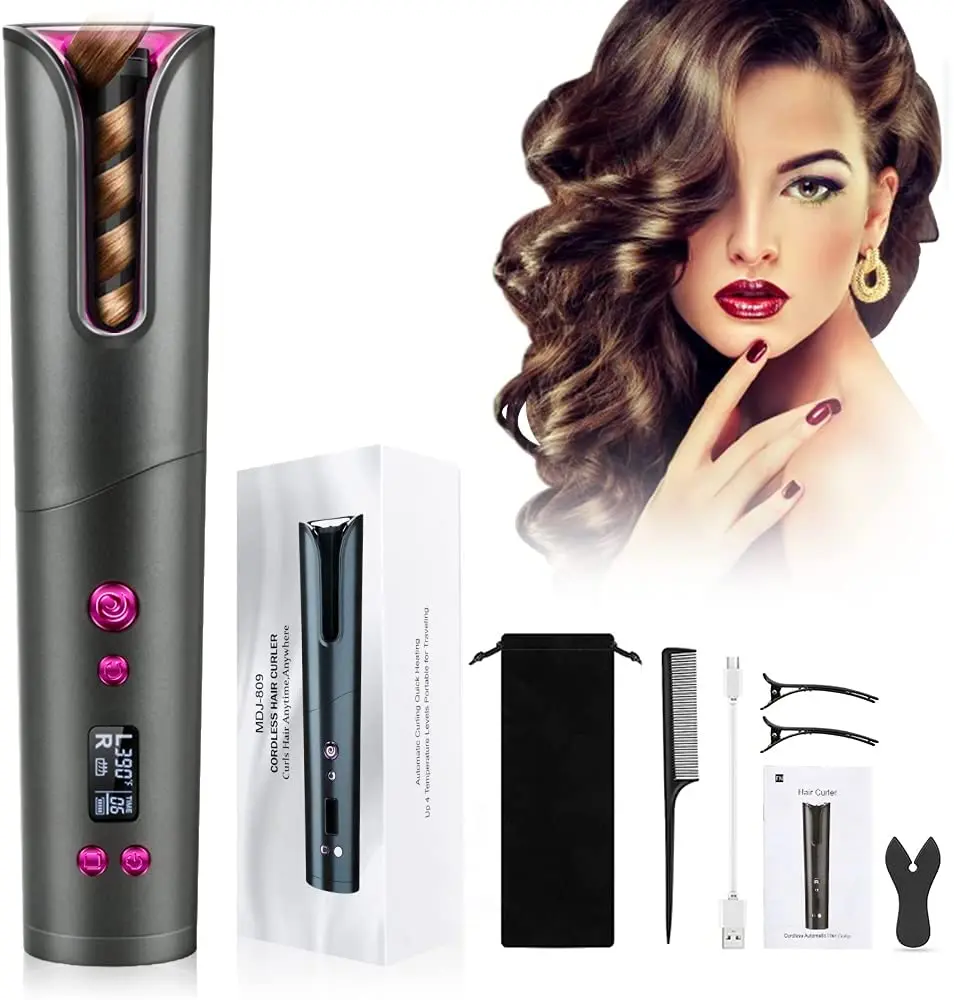 Portable Wireless Automatic Hair Curler Quick Heating Mini Cordless Usb