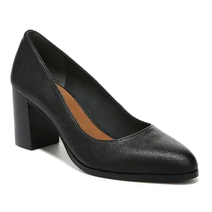 Hot Sale Popular Leather Fashion Trend Custom Block Heels Pumps Women Leather Shoes