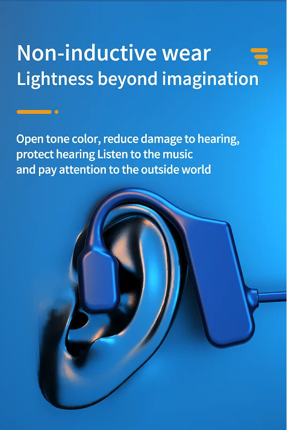 VG03 Bone Conduction Wireless Stereo Headset Running Gaming Headphones TWS Sport Sweatproof Waterproof Neckband Earphones