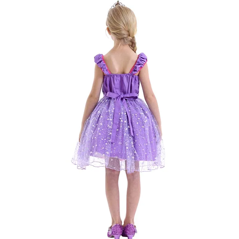 Wholesale Shining Birthday Baby Girls Rapunzel Princess Dress Purple ...