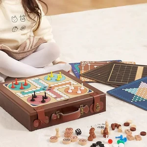 Wholesale 12 in 1 Chess Game Set Wooden Board Game Set Multi-player for Family