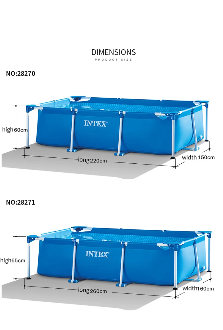 Intex Rectangular Frame 3M X 2M Swimming Pool - Indoor & Outdoor Water ...