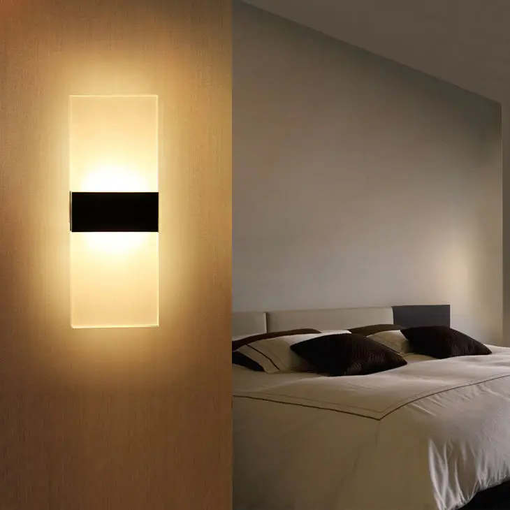 Modern Mini LED Wall Lamp Acrylic 85-265V Simple Bedroom Sconce Living Room Bedside Stair Home Decor Indoor Wall Lights Fixtures
