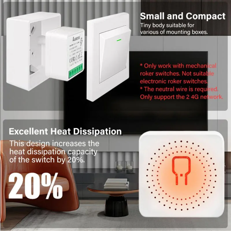 SONOFF MINIR4 WiFi Smart Switch Wi-Fi 2 way Switch Smart Home Works eWelink-Remote R5 S-MATE Wireless Control Alexa Google Home