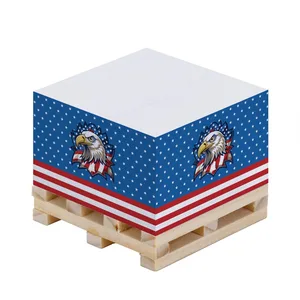 Wholesale 4 Sides Printed with Wooden Pallet Note Pads Block Cube Sticky Notes on Pallet Custom logo Memo Pad