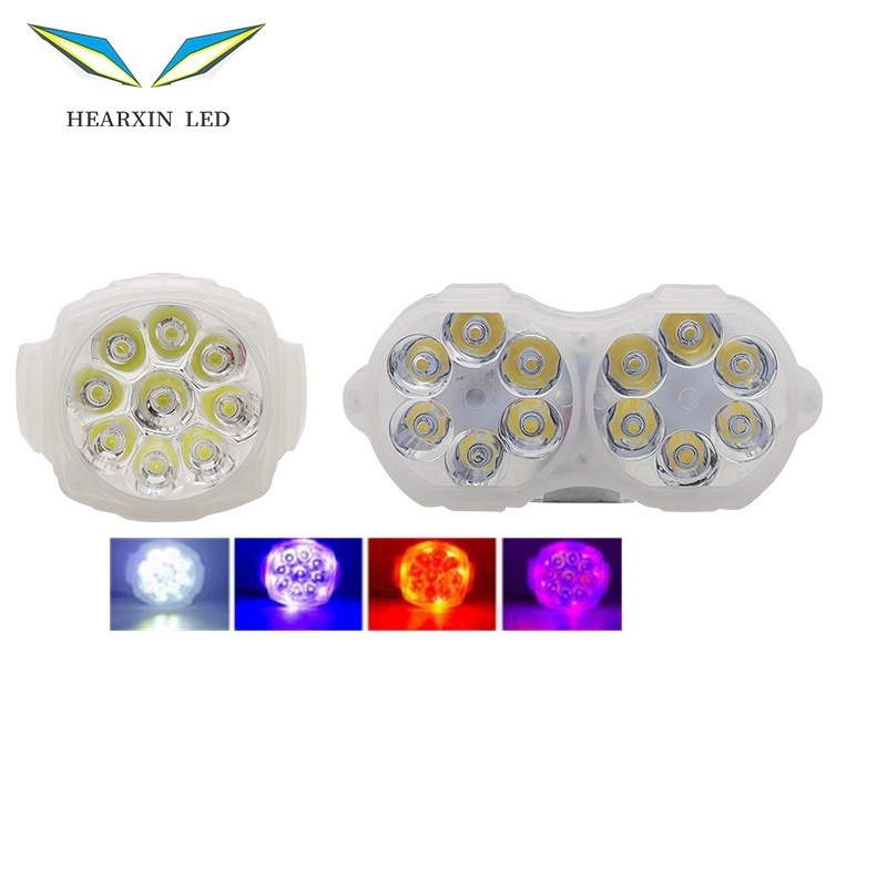 9 светодиодных ламп HearxinLED мотоциклетные Вспомогательные фары прожекторы противотуманные автомобильные вспомогательные яркие электрические