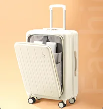 Front opening suitcase expandable female small 20 inch boarding lightweight trolley suitcase 24 suitcase male students