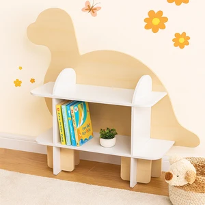 EDULAND Children's Wooden Dinosaur Themed Modern Montessori Bookshelf Set-Eco-Friendly & Safe Living Room Kindergarten Furniture