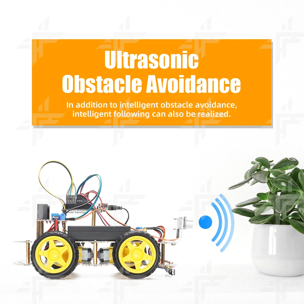 Ultrasonic Smart Robot Car Kit 4WD  Tracking Robotics Kit Education & Maker Kits Programmable