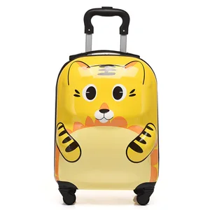 custom logo Modern Cartoon Children's Unisex 18 Inch ABS+PC Universal Wheel Suitcase Cute Animal 3D Student Luggage