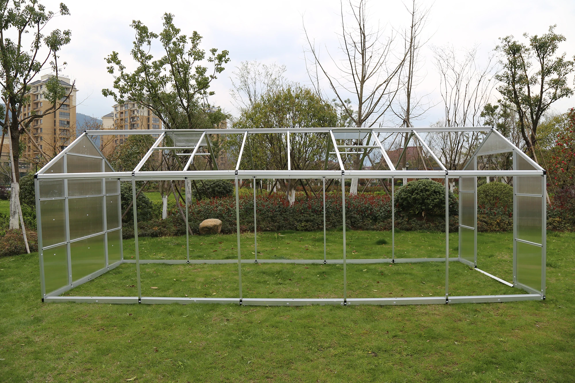 Large Insulated Aluminium Profile Green House Metal Frame Singlespan