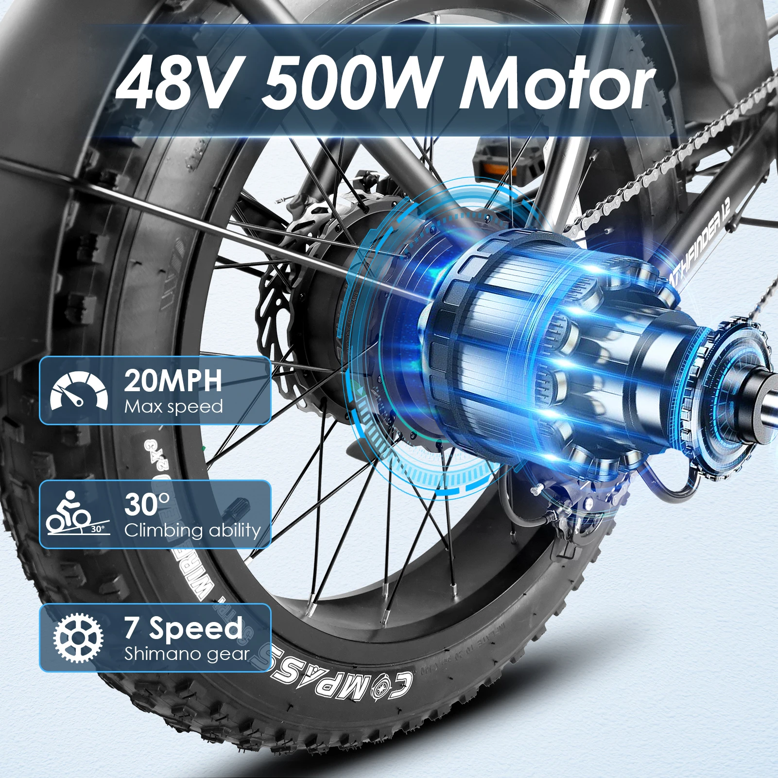 USA Warehouse Stock 48V 13AH 500W 20 Inch Fat Tire Folding Adults Ebike Multi Mode Moped Cheap City Foldable Mountain Ebike