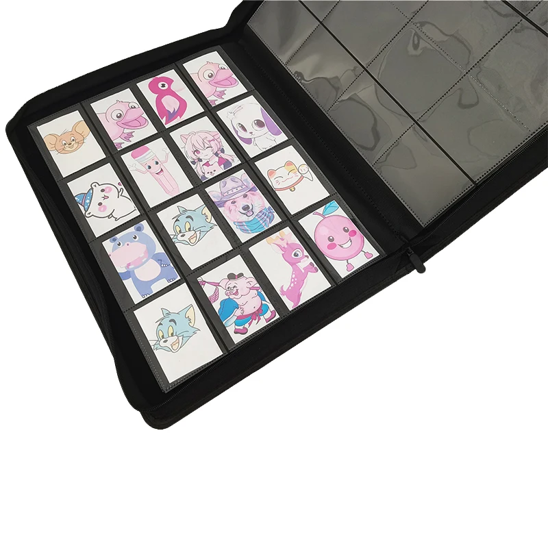 ModernQiu Custom Trading 16 Pocket Card Binder 512 Pockets Card Collector Album Holder with 16 Pocket Page PU Cover