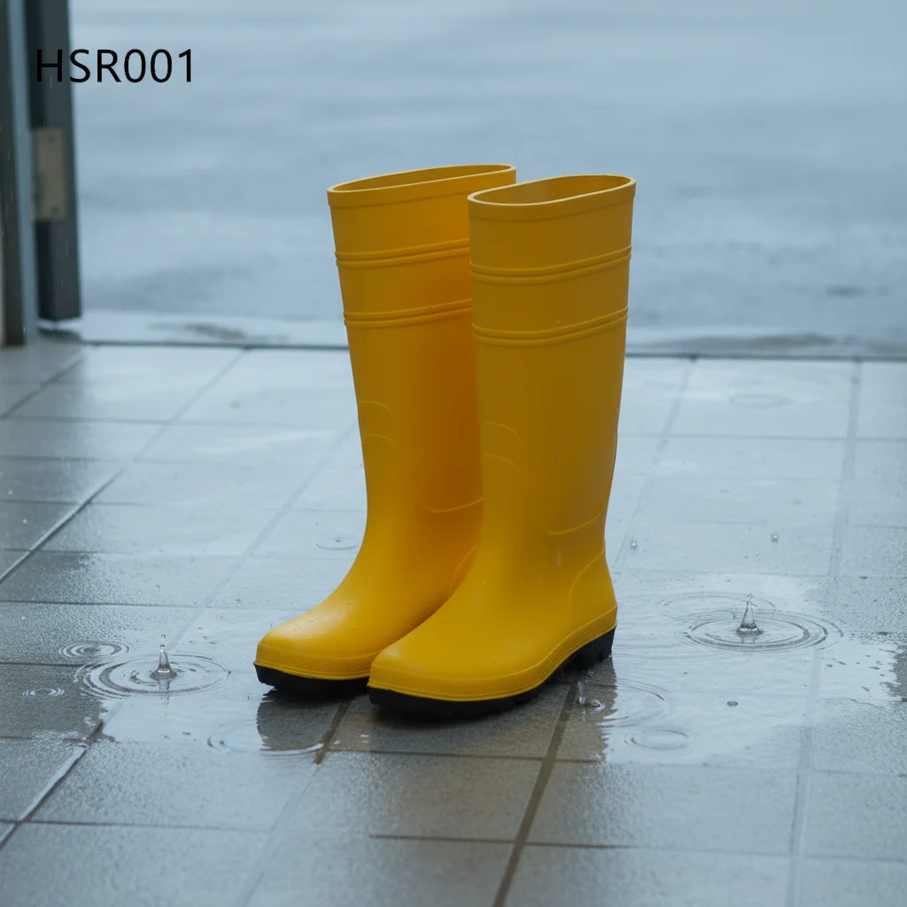 LXG, stivali da pioggia standard SRB gialli impermeabili a tubo lungo per l'industria della pesca, con punta d'acciaio/inserzione in acciaio nella suola intermedia, stivali in PVC, in vendita, modello HSR001